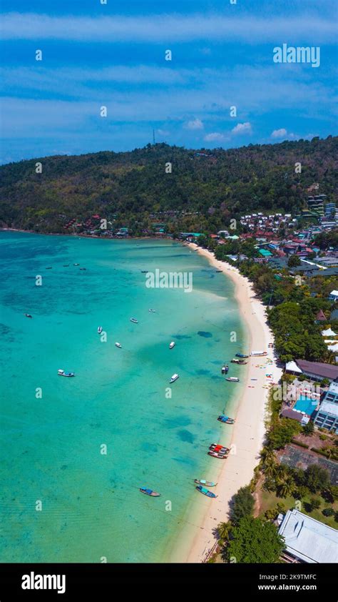 Aerial View Of Loh Dalum And Tonsai Beach In Koh Phi Phi Islands Krabi