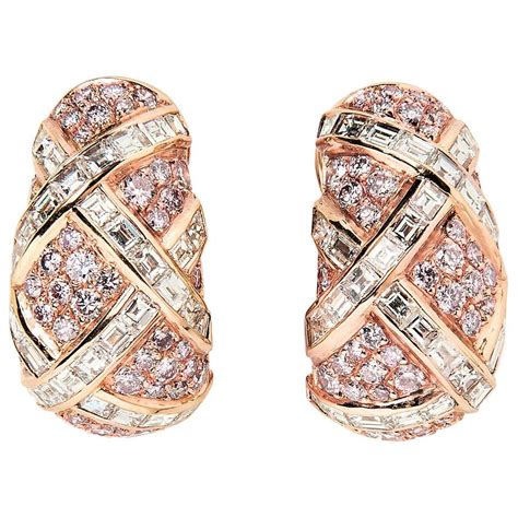 Harry Winston Colored Diamond And Diamond Earrings At 1stdibs