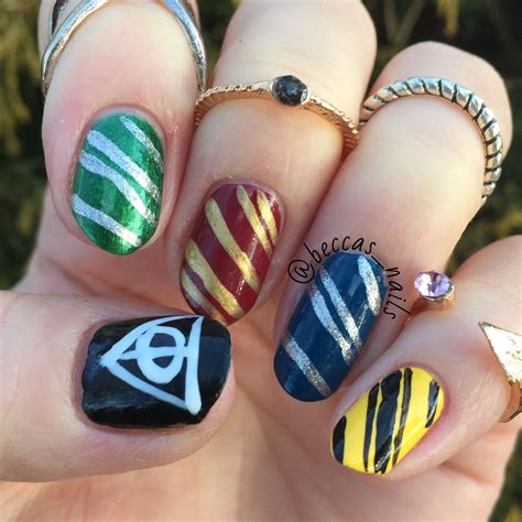 Harry Potter Hogwarts Houses Nails Harry Potter Nails Harry Potter