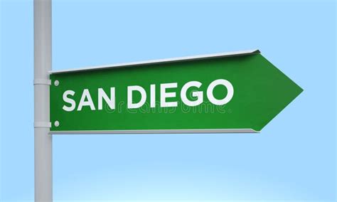 San Diego Green Road Sign Stock Illustration Illustration Of America