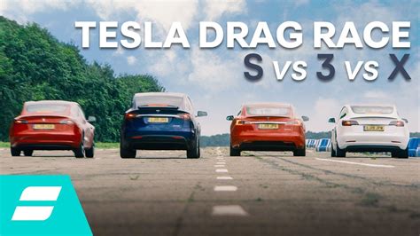 Drag Race Tesla Model 3 Vs Model S Vs Model X Vs Model 3 Performance Youtube