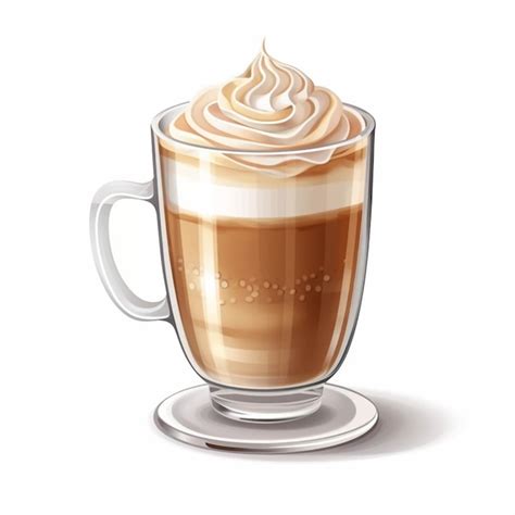 Premium Ai Image There Is A Glass Cup Of Coffee With Whipped Cream On