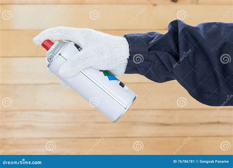 Hand Holding Spray Paint Can Stock Image Image Of Copy Canister