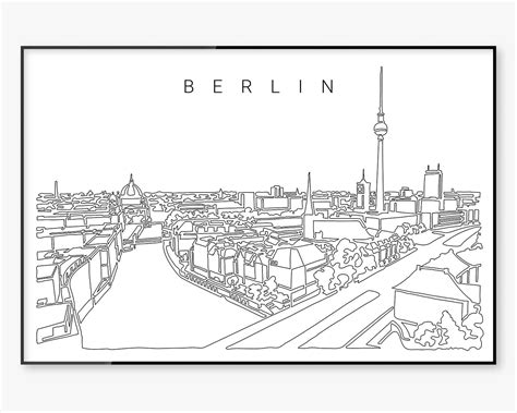 Berlin Skyline Poster Berlin Wall Art Berlin Art Print - Etsy