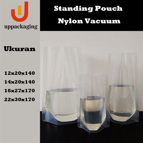 Standing Pouch Vacuum Nylon Non Ziplock Plastic Food Packaging Liquid