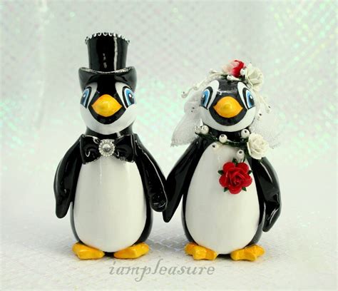 Pinguin Hochzeit Topper Kuchen Deckel Braut Und Br Utigam Etsy