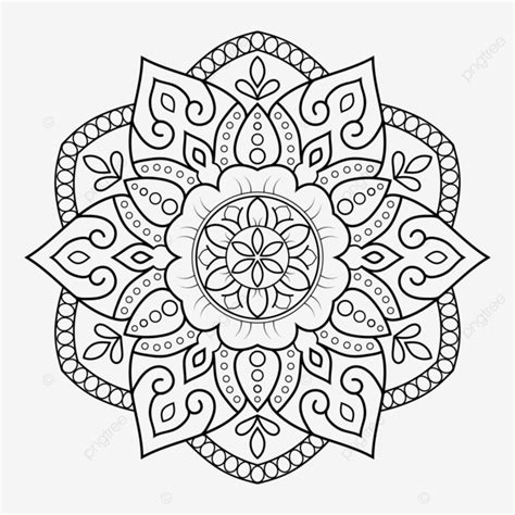 Disegno Di Mandala In Bianco E Nero Disegno Delluomo Disegno Del