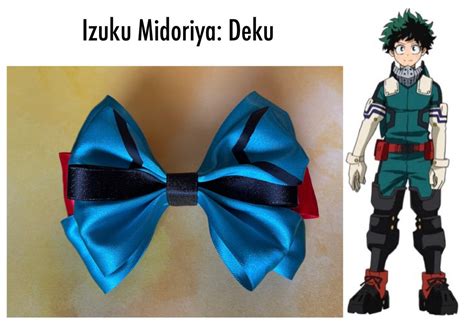 My Hero Academia Hair Bows Midoriya Bakugo Kirishima Etsy