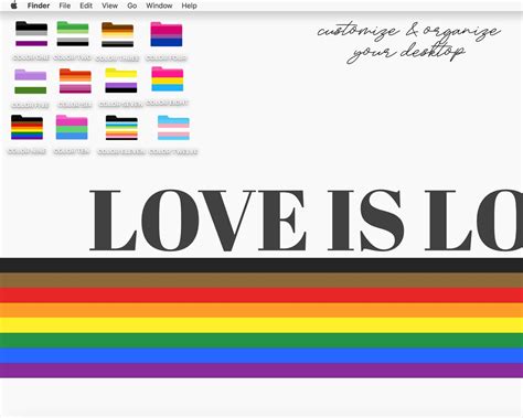 Lgbtq Gifts Pride Desktop Folder Icons For Mac Gay Pride Etsy