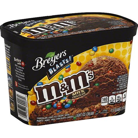 Breyers Blasts M M S Milk Chocolate Light Ice Cream Qt Carton