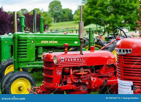 Assorted Tractors on Display Editorial Photography - Image of rural ...