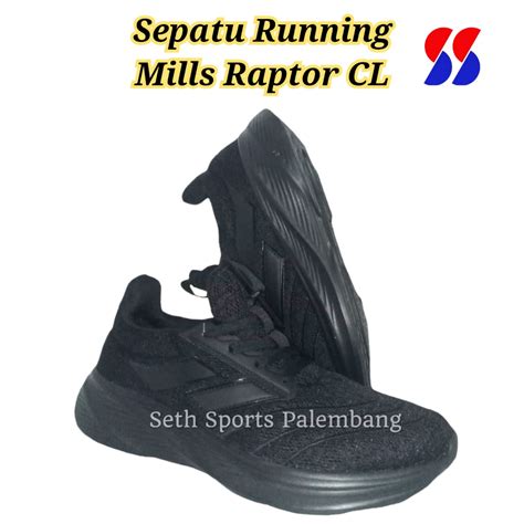 Jual Sepatu Running Mills Raptor Cl Original Black Shopee Indonesia