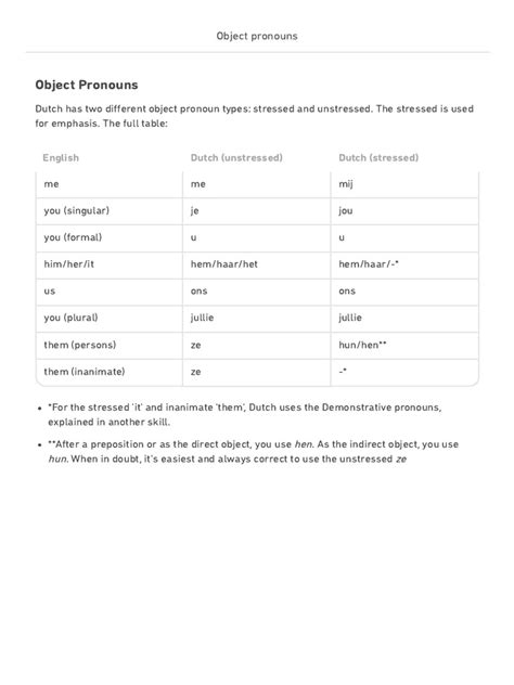 10 - Object Pronouns | PDF