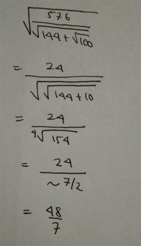 Tex Sqrt 576 Div Sqrt 144 Sqrt 100 Tex Brainly Co Id