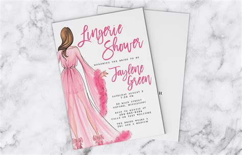 Jaylene Lingerie Shower Invitation Pink Bridal Shower Etsy