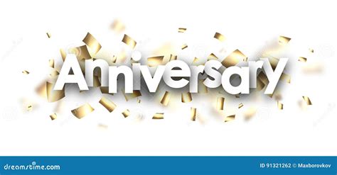 Anniversary Card With Confetti Stock Vector Illustration Of Card