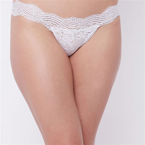 Secrets By Zerokaata Women White Self Design Lace Bikini Briefs Buy