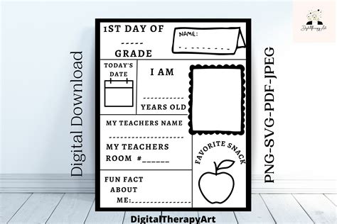 First Day Of School Printable Poster First Day Of School All Etsy