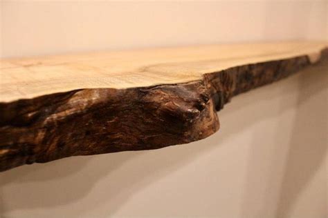 Maple Live Edge Floating Shelf Bracket And Hardware Included Floating Shelves Mantel Handmade