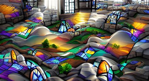 Stained Glass Landscape Animated Ai Generated Artwork Nightcafe