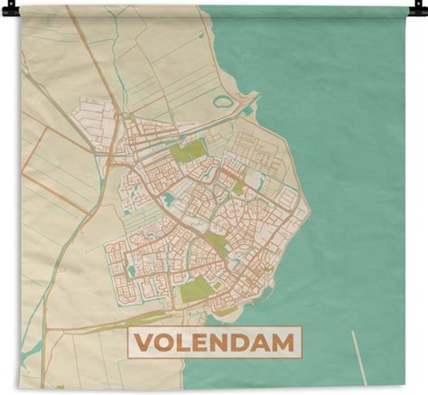 Wandkleed Wanddoek Kaart Volendam Plattegrond Stadskaart