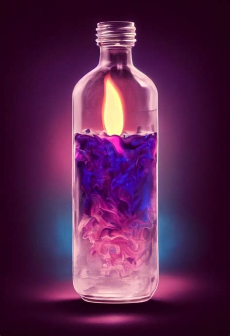 Purple Flame Inside A Glass Bottle High Detail Midjourney OpenArt