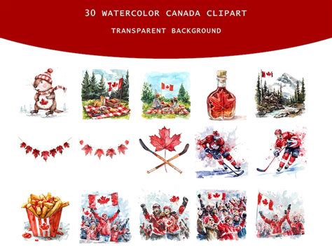 Watercolor Canada Day Clipart Png Canada Day Clip Art Commercial