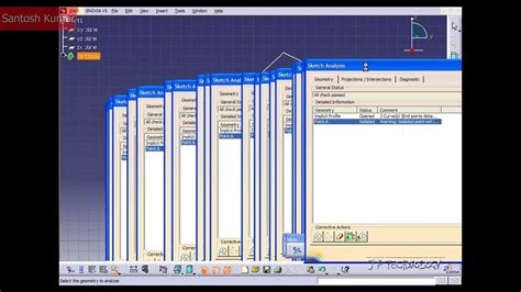 Catia V5 Dassault Systemes Walkthrough Part 37 Sketch Analysis Youtube