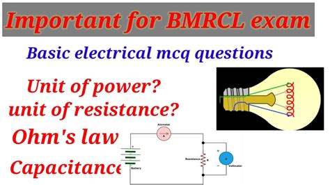 BMRCL 2023 IMPORTANT BASIC ELECTRICAL MCQ QUESTIONS YouTube