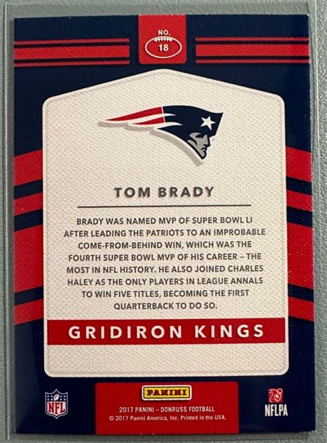 Panini Donruss Gridiron Kings Tom Brady For Sale Online Ebay