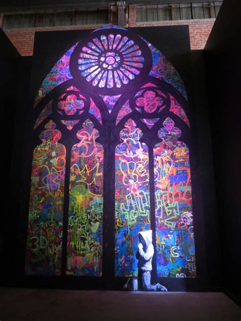 Banksy Boy Praying Stained Glass Artwork Displayed In Toronto Loulou