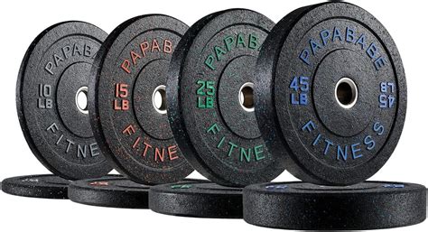 Papababe Bumper Plates High Bounce Olympic Weight Plates With Colored