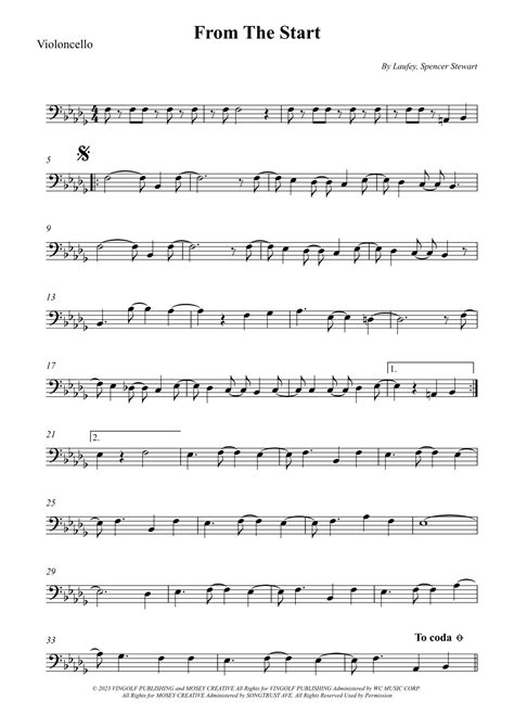 From The Start Arr Wesley S Silva By Laufey Sheet Music For Cello