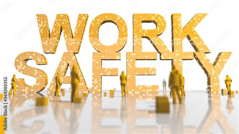 Work Safety Title Health And Safety Whs Hse Osh Of People In The Workplace 3d