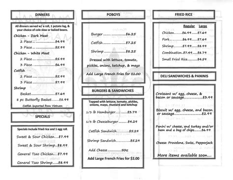 Menu at Long Beach Market & Deli pub & bar, Long Beach