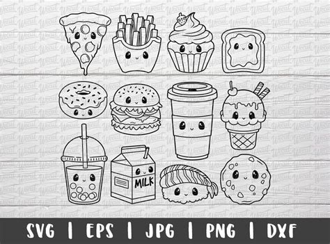 Cute Food Svg Files For Cricut Projects Food Clipart Food And Drink