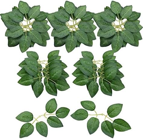 Raiflager Pcs Artificial Silk Leaves Green Artificial Floral Leaves