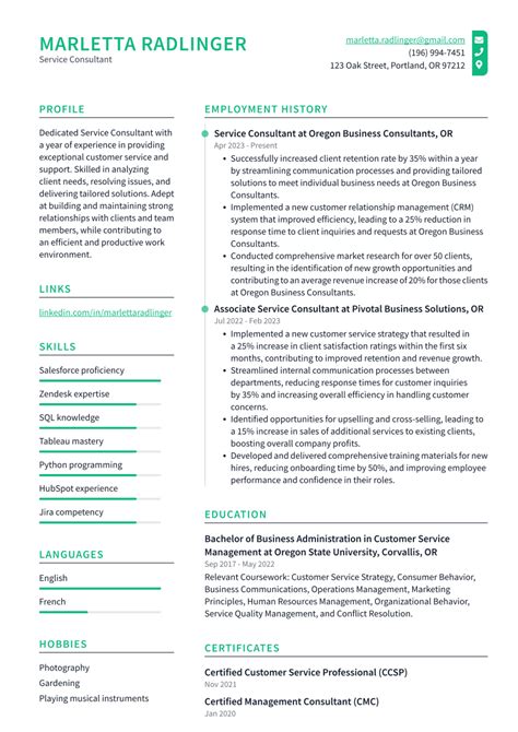 Top Service Consultant Resume Objective Examples