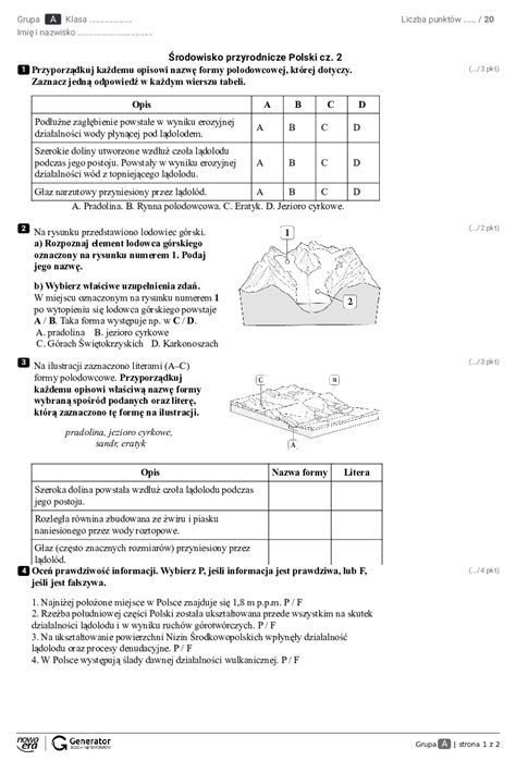 Zrnicowanie Rodowiska Przyrodniczego Polski Sprawdzian Nowa Era Question