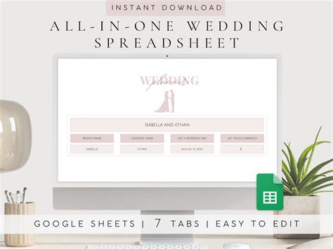 Wedding Planner Google Sheets Digital Wedding Planning Spreadsheet ...