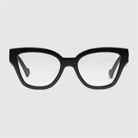 Rectangular Optical Frame In Black Acetate Gucci Ae