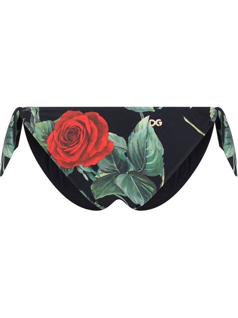 Dolce And Gabbana Rose Print Bikini Bottoms Farfetch