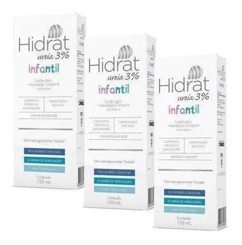 Kit 3x Hidrat Uréia 3 Hidratante Corporal Infantil 150ml Nutracom