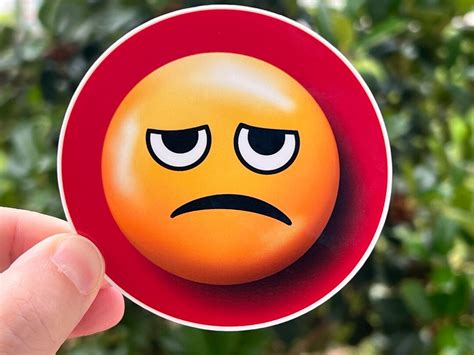 Annoyed Emoji Face Vinyl Sticker - Etsy