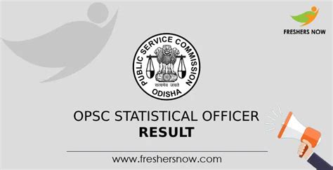 OPSC Statistical Officer Result 2024 Cut Off Merit List