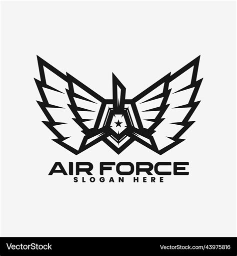 Logo air force line art style Royalty Free Vector Image