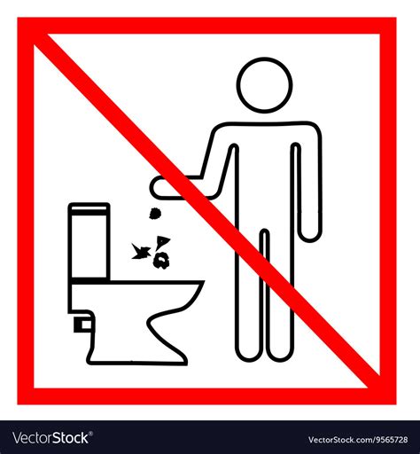 Do Not Litter In Toilet Sign Royalty Free Vector Image