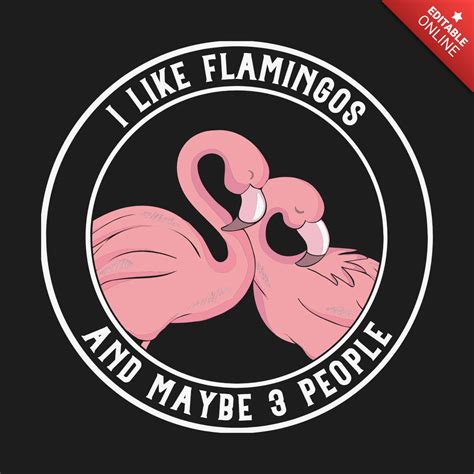 I Like Flamingos And Maybe 3 People T Shirt Design Template Free