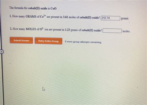 Solved The Formula For Cobalt Ii Chromate Is Cocro How Chegg