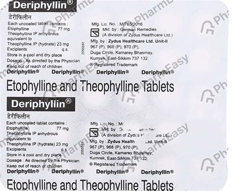 Deriphyllin Strip Of 30 Tablets Uses Side Effects Price Dosage